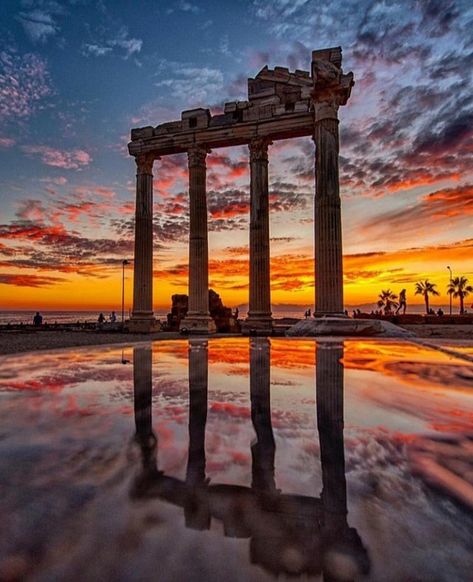 Side Antalya, Zeus Lightning, Temple Of Apollo, Side Turkey, Istanbul Photography, Antalya Turkey, Port City, Ancient City, Ancient Ruins