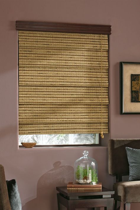 Windows get eclectic style and fun texture with Woven Wood Shades. Choose from 100+ fabric options! Small Sectional Sofa, Woven Wood Shades, Window Treatments Living Room, Blackout Shades, Window Treatments Bedroom, Faux Wood Blinds, Bamboo Blinds, Bamboo Shades, Room Window