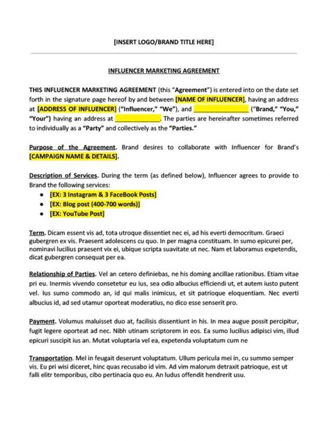 Image of influencer collaboration agreement template download  bonsai brand partnership agreement template pdf. Brand partnership agreement template, When you decide to venture into a new business with a friend or a partner, it's important for you to look at set... Influencer Collaboration, Branding Workbook, Partnership Agreement, Mall Design, Contract Agreement, Brand Campaign, Contract Template, Proposal Templates, List Template