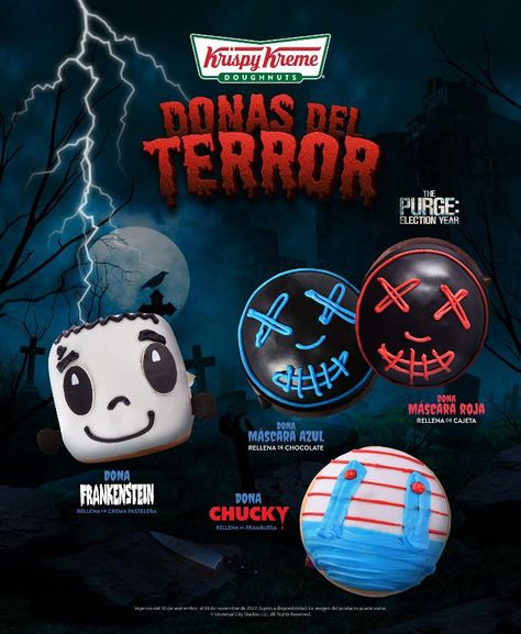 Krispy Kreme y Universal Products & Experiences celebran octubre del 2022, el mes más espeluznante con las nuevas Donas del Terror. La entrada Nuevas Donas del Terror en Krispy Kreme  aparece primero en El Diario de un Tragón. Krispy Kreme, Dia De Muertos, Cream, Halloween, Art