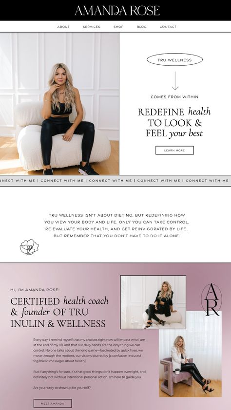 Website Design Inspiration Business, Feminine Web Design, Minimal Website Design, Model Website, Minimal Website, Beautiful Website Design, Website Design Inspiration Layout, Fitness Website, Website Business