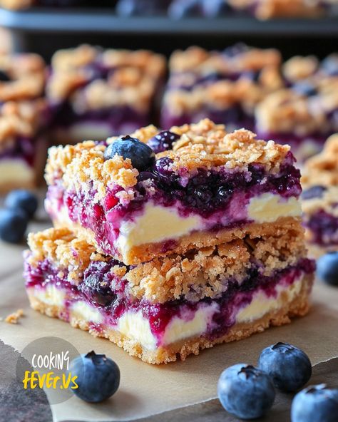 Blueberry Cream Cheese Bars Blueberry Cookie Bars, What To Do With Blueberries Ideas, Blueberry Cream Cheese Dessert, Blueberry Cream Cheese Cookies, Blueberry Cream Cheese Bars, Philadelphia Cream Cheese Recipes, Sweet Baking Recipes, Blueberry Bars, Cheese Bars