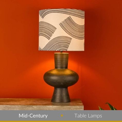 Mid-Century Table Lamps; lights with charm - The Lighting Company Farmhouse Hallway Lighting, Quirky Table Lamp, Mid Century Table Lamp, Bronze Table Lamp, Bronze Table, Large Table Lamps, Lounge Lighting, Hallway Lighting, Dimmable Lamp