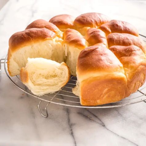 Fluffy Dinner Rolls | Cook's Illustrated Cooks Illustrated Recipes, Japanese Milk Bread, Fluffy Dinner Rolls, American Dinner, America's Test Kitchen Recipes, Homemade Dinner Rolls, Dinner Rolls Recipe, Thanksgiving Dishes, Cooks Illustrated