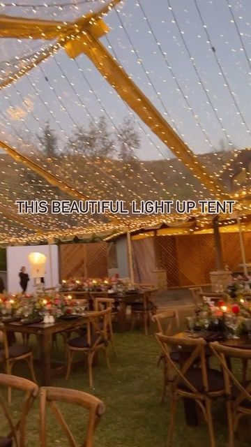 Rustic Yard Events on Instagram: "Check out this amazing tent with twinkle lights! Perfect for your holiday party ! @karlas_krafty_kouture @wolfecanyonranch #wedding #event #party #eventseating #holidayparty" Cool Tents, Twinkle Lights, Twinkle Twinkle, Holiday Parties, Tent, Yard, Lighting, Instagram