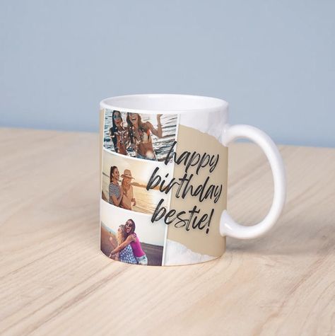 Happy Birthday Mug for Best Friend: Custom Photo Mug Personalized | Picture Mug for Birthday by VNJDecor on Etsy Photo Cup Gift Ideas, Customized Mugs Ideas, Birthday Mug Design, Cafe Booth, Mug Custom Design, Kantor Pos, Picture Cups, Happy Birthday Bestie, Personalized Photo Mugs