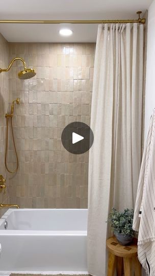 108K views · 41 reactions | Follow & Comment CURTAIN for our affordable ceiling mounts, rod & XL linen shower curtain! They also come in black and silver! If you’re still using a tension rod, try this instead ✨ It looks more custom/high end, super affordable AND it won’t slide/fall down! It’s a budget friendly way to make your ceilings look taller and your bathroom look more custom 😍✨ . Make sure you’re following me if you request a 🔗 so it doesn’t get stuck in your requests!  . Follow @thehalfkepthome for more budget friendly home inspo . #home #diy #hack #bathroom #zellige #showercurtain | The Half Kept Home | carneyval · Slide x Shooting Stars Double Curtain Bathroom, Double Shower Curtain Ideas Bathroom, Double Shower Curtain Rod, Linen Shower Curtain, Extra Wide Curtains, Double Shower Curtain, Shower Curtain Ideas, Shower Curtain Rod, Double Shower