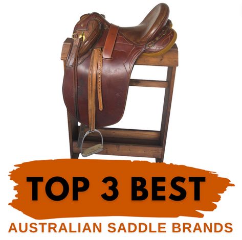 An Australian saddle is a mix between a Western saddle and an English saddle. It features knee pads, a deep seat and fenders or traditional flaps (similar to a dressage saddle), it doesn't have a saddle horn like western saddles do. An Aussie saddle is a great trail riding saddle and is popular as a 'breaking saddle' w Australian Saddle, Pony Saddle, Used Saddles, Dressage Saddle Pad, English Saddle, Dressage Saddle, Western Horse Tack, Stirrup Leathers, Horse Names