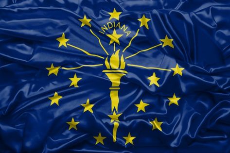 Flag of indiana state of united states o... | Premium Photo #Freepik #photo #banner #frame #abstract #texture Indiana Flag, Alternate American Flag, Us States Flags, Midwest Region, Confederation Of America Flag, Snowy Field, Yellow Sign, Indiana State, Flag Photo