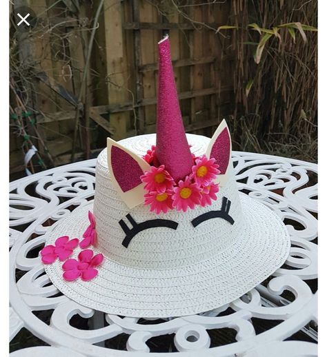 Unicorn Hat Diy, Funky Hats Diy, Spring Hat Parade, Easter Bonnet Hat, Easter Bonnet Competition, Easter Hat Parade, Speech Crafts, Toddler Games, Crazy Hat