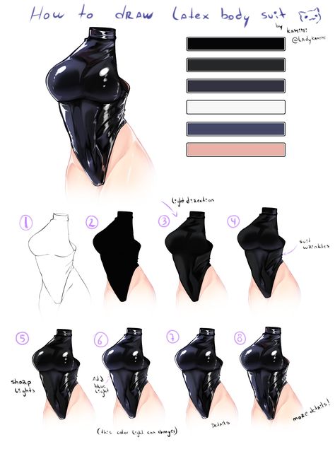 𝐤𝐚𝐦𝐢𝐦𝐢 🌧️ on X: "how to paint latex body suit tutorial https://t.co/P0iPFUVpAG" / X How To Color Latex Digital Art Tutorials, Dress Shading Tutorial, Body Suit Reference, Body Suit Drawing, Drawing Suit, Suit Tutorial, Women Knight, Art Tools Drawing, Female Anatomy