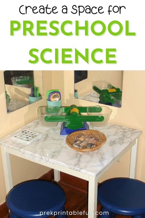 Explore the wonders of science with these engaging and hands-on preschool science centers! From sensory exploration to simple experiments, these activities are perfect for little ones to learn and discover the world around them. Get ready for some fun and educational playtime in the classroom! #preschoolscience #sciencecenters #preschoolactivities #learningthroughplay Science Areas For Preschool, Science Centre For Preschool, Science Area For Toddlers, Science Preschool Center, Toddler Science Center, Preschool Science Centers, How To Set Up Science Center Preschool, Science Area Preschool, Preschool Science Center