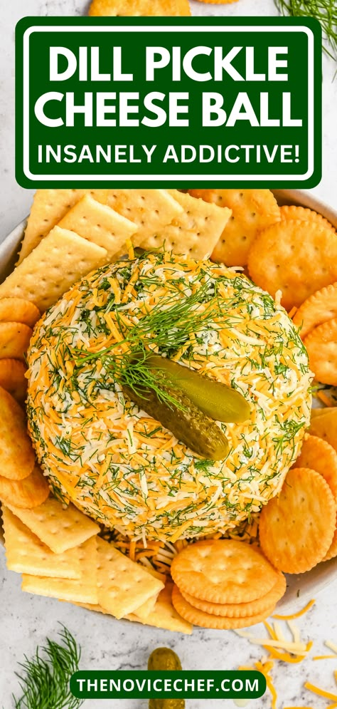 Dill Pickle Cheeseball Recipes, Pickle Cheese Ball Recipes, Dill Cheese Ball Recipes, Hot Cheeto Cheese Ball, Dill Pickle Bacon Cheese Ball, Dill Pickle Pretzels Recipe, Dill Pickle Cheese Balls, Dill Pickle Cheese Ball Recipes, Dill Cheese Ball