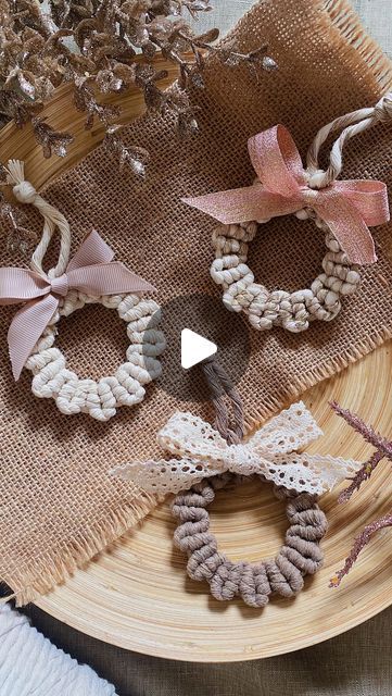 2,046 likes, 11 comments - bochiknot on November 26, 2022: "DIY no ring wreath ornament 🎄 Looking for a simple DIY Christmas ornament? This one is easy and only requires a few materials! The full step by step tutorial is available on YouTube.com/bochiknot . . . #macrame #tutorial #diy #yycnow #macramewallhanging #bohemian #decor #macramepattern #macrameenthusiast #macramemakers #flower #christmasdecor #macrameartist #macramecommunity #handmade #yycart #macramelove #macramedesign #diycraf Macrame Christmas Balls Diy, Christmas Macrame Decorations, Easy Christmas Macrame, Macrame Tree Ornament Diy, Macrame Easy Diy Craft Ideas, Macrame Christmas Wreath Diy, Christmas Ornaments Macrame, Macrame Ornament Tutorial, Macrame Christmas Decor