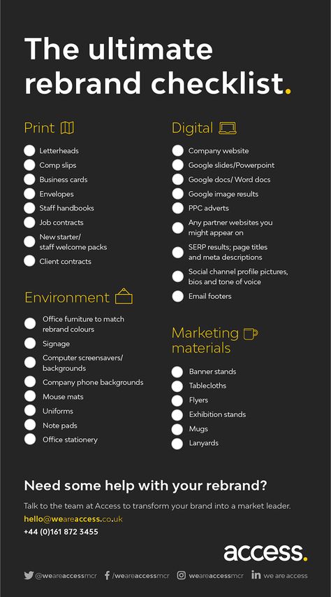 Branding Checklist Small Businesses, Rebranding Small Business, New Business Checklist, Small Business Checklist, Business Entrepreneur Startups, Marketing Schedule, Branding Checklist, Brand Stories, Tax Prep