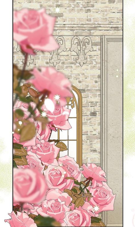 Rose Bush Background, Manhwa Flowers, Rose Anime, Wizard Tattoo, Anime Flower, Illustration Artwork, Flower Backgrounds, Pink Love, Pink Background