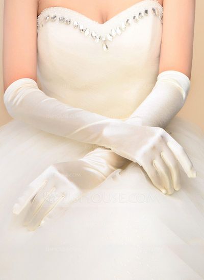 [US$ 5.99] Nylon Opera Length Bridal Gloves (014118015) Saloon Girls, Satin Gloves, Elbow Length Gloves, Evening Gloves, Formal Evening Wear, Formal Gloves, Opera Gloves, Wedding Gloves, Bridal Gloves