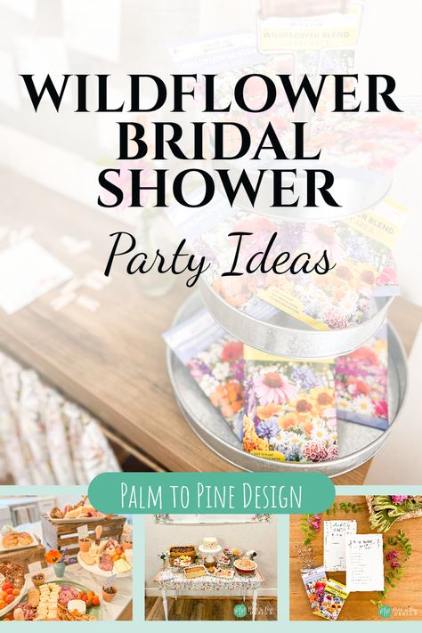 Garden Party Bridal Shower Food, Wildflower Theme Bridal Shower Decor, Boho Wildflower Bridal Shower Decor, Wild Flower Wedding Shower Ideas, Wildflower Wedding Shower Theme, Flower Garden Bridal Shower Theme, Wild Flower Themed Bridal Shower Ideas, Wildflower Wedding Shower Ideas, Wildflower Themed Bridal Shower Ideas