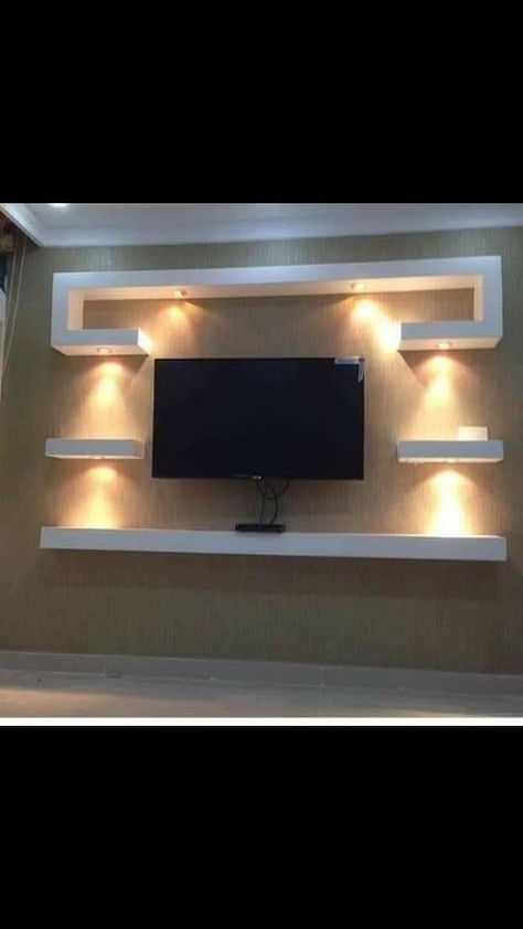 Pop Television Stand Design, टीवी यूनिट, Ruang Tv, Bedroom Pop Design, Simple Ceiling Design, Down Ceiling Design, Wall Unit Designs, 2bhk House Plan, New Ceiling Design