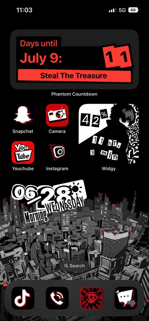 Persona 5 Iphone Layout, Persona 5 Metaverse App Icon, Persona 5 Phone Layout, Persona 3 Phone Theme, Persona 5 Iphone Wallpaper, Persona Themed Phone, Persona 3 Widgets, Persona 5 Wallpapers Aesthetic, Persona Phone Wallpaper