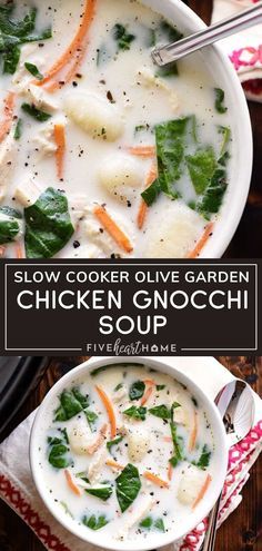 Chicken Nochi Soup, Chicken Gnocchi Soup Crockpot, Slow Cooker Olive Garden Chicken, Olive Garden Chicken Gnocchi, Gnocchi Recipes Soup, Olive Garden Chicken, Chicken Gnocchi Soup Olive Garden, Chicken Gnocchi, Chicken Gnocchi Soup