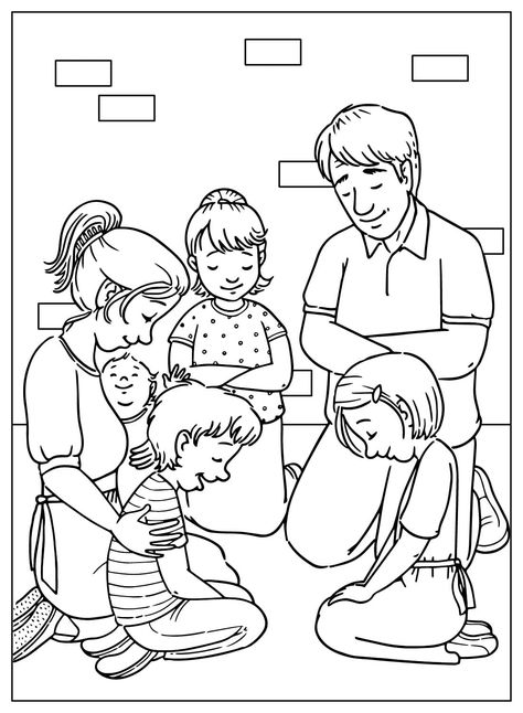 Black Family Coloring Pages, Family Praying Together Picture, Praying Hands Coloring Page, Picture Of People Praying, Children Praying Clipart, Creation Bible Crafts, Guy Fawkes Night, Kneeling In Prayer, Creation Bible