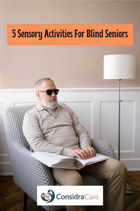 Sensory activities can be a great way for blind seniors to stay engaged and stimulated. We have listed some interesting activities that can help improve the seniors' mood, increase their mobility, and help them to remain socially active. #seniorcare #senioractivities #sensorygames Read More: https://www.considracare.com/five-sensory-activities-for-blind-seniors/ Sensory Activities For Blind Adults, Sensory Integration Activities, Activities For Seniors, Tactile Activities, Interesting Activities, Sensory Games, Occupational Therapy Activities, Senior Activities, Sensory Integration