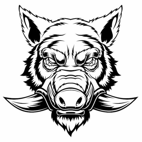 Boars Head, Wild Boar, Premium Vector, Graphic Resources, Humanoid Sketch, ? Logo, Drawings, Animals, White