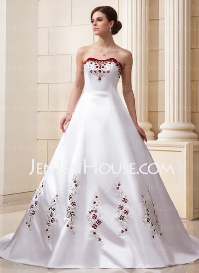 Wedding Dresses - $234.99 - Ball-Gown Sweetheart Cathedral Train Organza Satin Wedding Dress With Embroidery Beadwork Sequins (002011569) http://jenjenhouse.com/Ball-Gown-Sweetheart-Cathedral-Train-Organza-Satin-Wedding-Dress-With-Embroidery-Beadwork-Sequins-002011569-g11569 Wedding Dress Organza, Cathedral Train, White Wedding Dress, Wedding Robe, Sweetheart Wedding Dress, Wedding Dresses Satin, Satin Wedding Dress, New Wedding Dresses, Colored Wedding Dresses