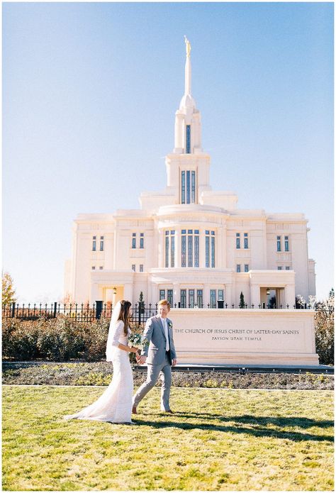 Payson Temple Wedding, Wedding Lakeside, Payson Temple, Wedding Lds, Modest Lace Wedding Dresses, Temple Wedding Photography, Utah Lake, Lds Temples Wedding, Utah Lakes