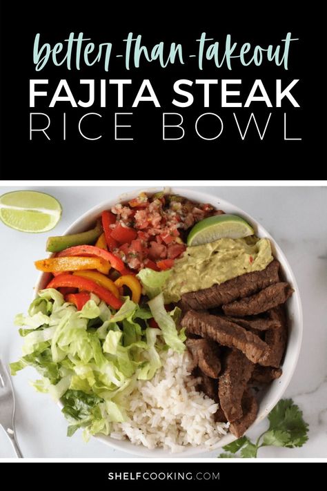 Rice Bowls With Steak, Leftover Fajita Meat, Steak Fajita Bowl, Fajita Rice Bowl, Steak Rice Bowl, Fajita Meat, Fajita Steak, Fajita Bowl Recipe, Fajita Rice