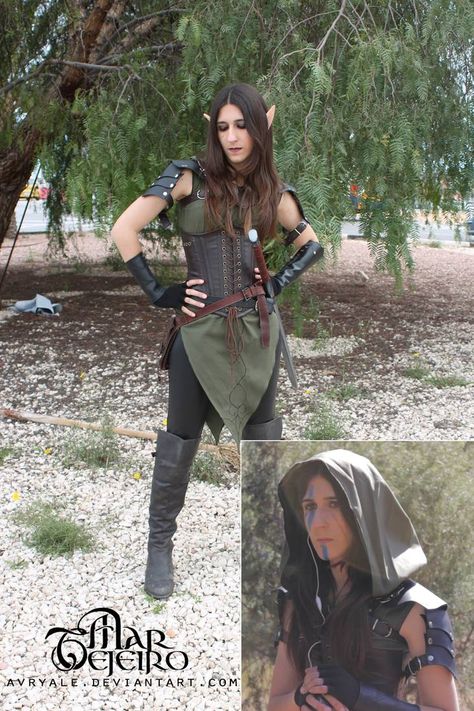 Avryale - LARP Elf Ranger costume by Avryale on DeviantArt Larp Elf, Archer Costume, Elven Cosplay, Ranger Costume, Elven Costume, Elf Ranger, Ren Faire Outfits, Ren Faire Costume, Elf Cosplay