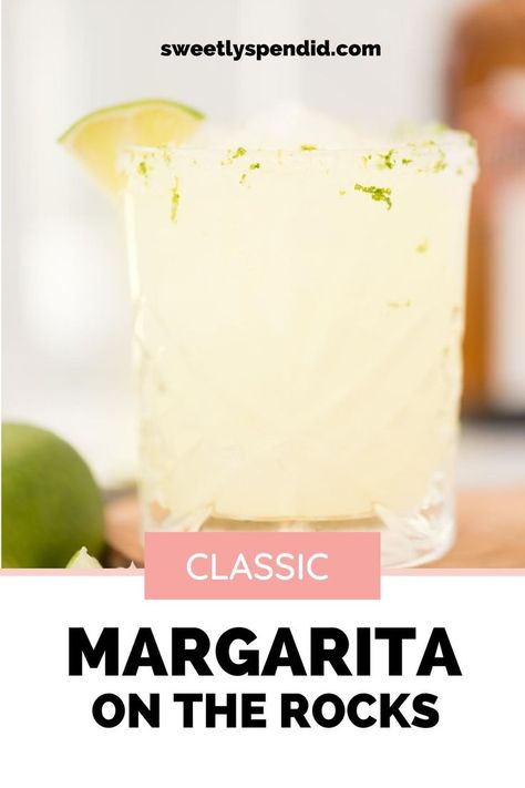 Lime wedge on a salted rim glass filled with a classic margarita on the rocks. Simple Margarita Recipe On The Rocks, Single Margarita Recipe, Simple Syrup Margarita Recipe, Sweet Margarita Recipe, Margarita On The Rocks Recipe, Traditional Margarita Recipe, Homemade Margarita Recipe, Perfect Margarita Recipe, Lime Margarita Recipe