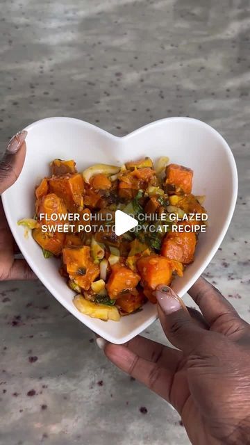 Flower Child Sweet Potato Recipes, Ginger Marinade, Salmon Roasted, Glazed Sweet Potatoes, Girl Sweat, Red Chile, Honey Soy, Smashed Avocado, Cat Flowers