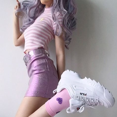 2,898 likerklikk, 11 kommentarer – UNIF Makes The Go Round (@wewearunif) på Instagram: “@yurinaoto ✨” Cute Surprises, Catty Noir, Cosplay Kawaii, 90s Girl, Purple Outfits, Trendy Swimwear, Outfit Trends, 90s Grunge, Purple Aesthetic