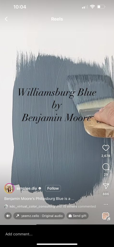 Wedge Wood Grey Benjamin Moore, Blue Grey Powder Room, Blue Painted Paneling, Cozy Blue Paint Colors, Dusty Blue Wall Paint, Williamsburg Blue Paint Color, Pretty Blue Paint Colors, Blue Gray Wainscoting, Blue Wall Painting Ideas Bedrooms