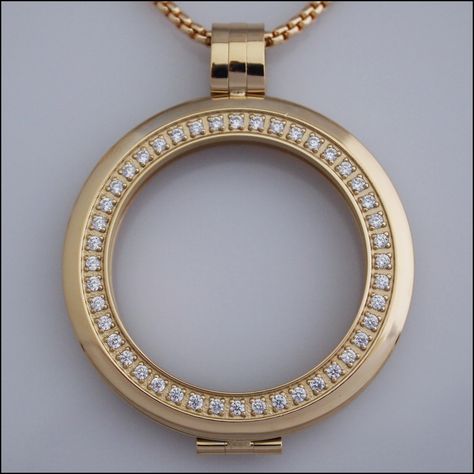 Smooth Surround Crystal Coin Holder Pendant - Gold Gold Coin Frame, Gold Coin Jewelry, Gold Pendants For Men, Button Jewellery, Gold Coin Ring, Polymer Clay And Resin, Clay And Resin, Jewellery Trends, Gold Circle Necklace