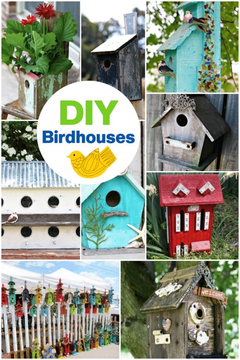 Simple Bird Houses Diy, Birdhouse Decorating Ideas, Painting Birdhouses Ideas Simple, Diy Birdhouse Ideas, Birdhouse Diy, Birdhouse Plans, Diy Birdhouse, Wood Rosettes, Block Pumpkins