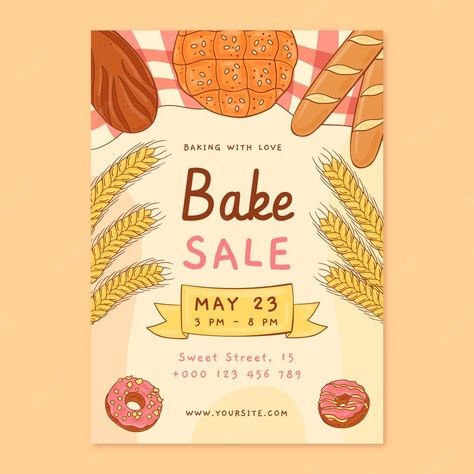 Bake Sale Advertising Ideas, Baking Advertising Ideas, Food Product Advertisement Design Poster, Baking Poster Ideas, Bake Sale Flyer Ideas, Bake Sale Poster Ideas, Cute Flyers, Food Poster Ideas, Food Sale Flyer