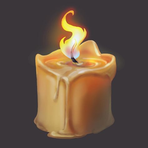 Candle - digital painting inspired by magic. Candle Digital Painting, Candle Digital Art, Candle Illustration Art, Candle Concept Art, Candle Illustration Drawing, Candles Drawing, Candle Tattoo Design, Melted Candle, Odyssey Art