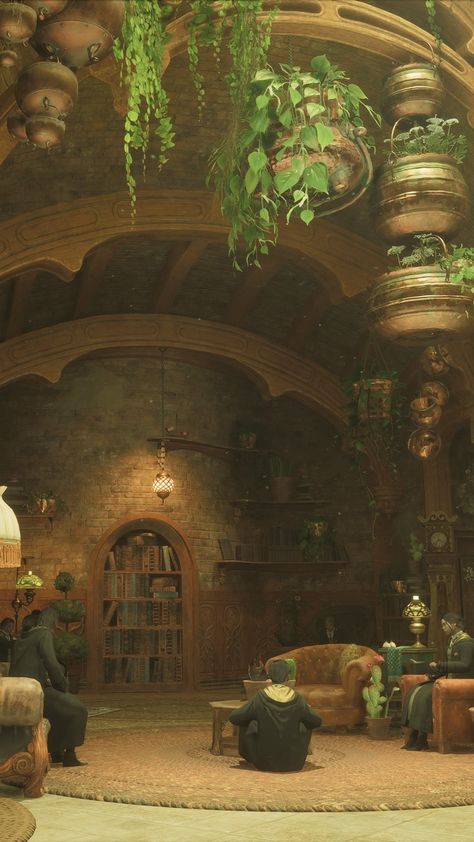 Hufflepuff Aesthetic Common Room, Wizard House Aesthetic, Hogwarts Common Room Aesthetic, Hufflepuff Dorm Aesthetic, Hufflepuff Common Room Aesthetic, Hogwarts Legacy Hufflepuff Common Room, Huffle Puff Common Room, Hufflepuff Common Room Hogwarts Legacy, Hufflepuff Common Room Wallpaper