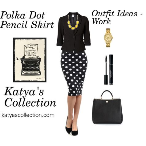 Polka Dot Pencil Skirt Outfit, Polka Dot Skirt Outfit, Dot Skirt Outfit, Fall Leather Jacket, Dot Outfit, Pencil Skirt Outfit, Meeting Outfit, Polka Dot Pencil Skirt, Pencil Skirt Work