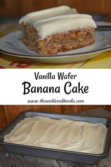 4-H Champion Vanilla Wafer Banana Cake Vanilla Wafer Recipe Desserts, Wafer Cake Recipe, Vanilla Wafer Dessert, Vanilla Wafer Recipe, Vanilla Wafer Cake, Banana Nut Cake, Moist Banana Cake, Banana Desserts, Cake With Cream Cheese Icing