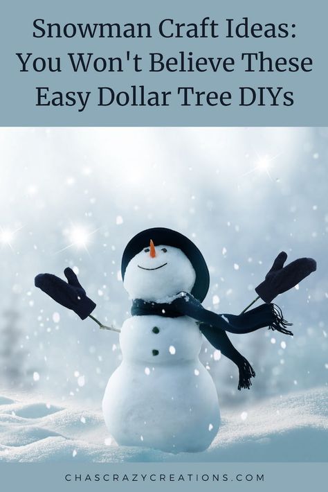 Are you looking for snowman craft ideas? With just a few items from Dollar Tree, you can make these super easy ideas for all season long. Craft Snowman Ideas, Snowman Winter Wonderland, Diy Christmas Snowman Ornaments, Snowmen Decorations Christmas, Snowman Scene Ideas, Snowman Arms How To Make, Homemade Snowman Decorations, Easy Snowman Crafts For Adults, Snowman Decorations Snowmen Ideas