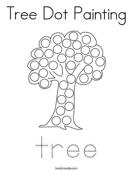 Tree Dot Painting Coloring Page - Twisty Noodle Apple Dot Painting Printable, Tree Dot Painting, Tree Dot Art, Apple Tree Coloring Page, Tree Worksheets Preschool, Dot Coloring Pages, Free Printable Dot Marker Pages, Dot Marker Printables, Coloring Pages Nature