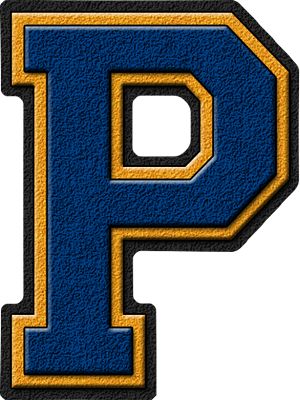 Presentation Alphabets: Royal Blue & Gold Varsity Letter P Varsity Letters, Scrapbook Letters, School Scrapbook, University Of South Florida, Instructional Technology, Tshirt Printing Design, Anniversary Logo, Varsity Letter, Garnet And Gold