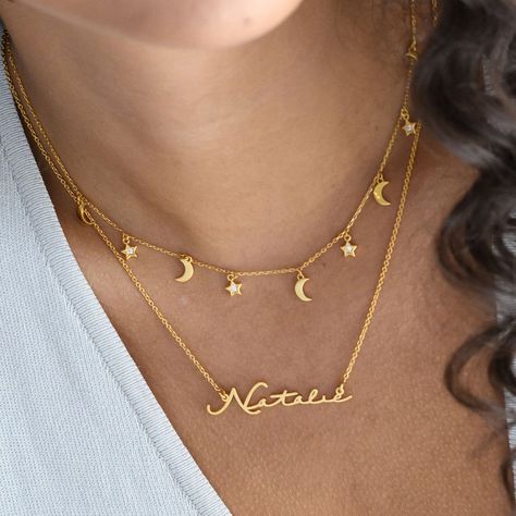 Signature Name Necklace with Handwriting Font | #etsy #personalized #namenecklace #womensjewelry #backtoschoolgift #giftformother #custom #engraved #daintyjewelry #sterlingsilver925 #layeringnecklaces #summerstye #dainty #elegantjewelry #sterlingsilver925