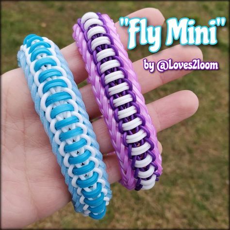 Loom Bands Easy, Crazy Loom Bracelets, Rubberband Bracelets, Gimp Bracelets, Aesthetic Crafts, Crazy Loom, Loom Band Patterns, Rainbow Loom Bracelets Easy, Loom Charms