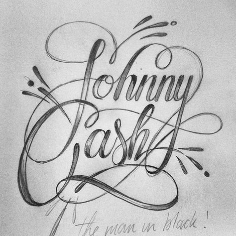 Found some time for a doodle again, yes! This one is for #johnnycash ... #handlettering #script #calligraphy #typography #cash #themaninblack #johnny #pencil Johnny Cash Tattoo Ideas Lyrics, Johnny Cash Lyrics Tattoo, Johnny Cash Guitar Tattoo, Johnny Cash Signature, Johnny Cash Art, Johnny Cash June Carter, Name Tattoo Designs, Calligraphy Handwriting, Name Letters