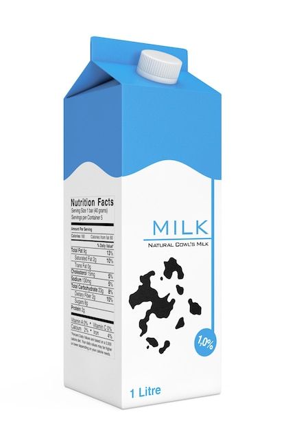 Milk carton box on a white background. 3... | Premium Photo #Freepik #photo #milk-carton #milk-box #milk-pack #milk-mockup Cultured Butter, Carton Design, Milk Packaging, Plastic Alternatives, Milk Box, Casual Art, Box Packaging Design, Milk Carton, Boutique Interior